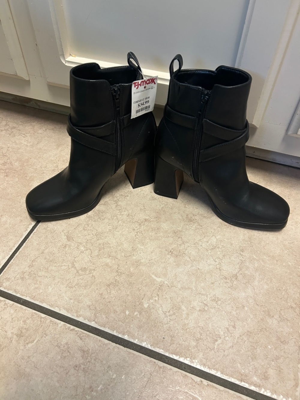 Women’s Black Ankle Booties with Block Heel